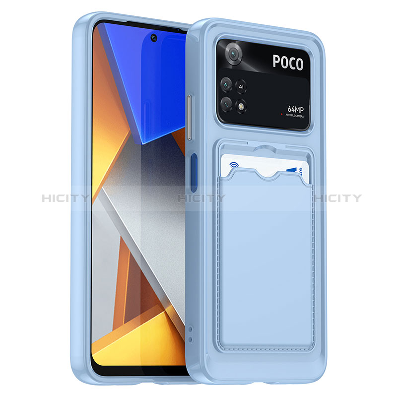 Coque Ultra Fine Silicone Souple 360 Degres Housse Etui J02S pour Xiaomi Poco M4 Pro 4G Bleu Plus