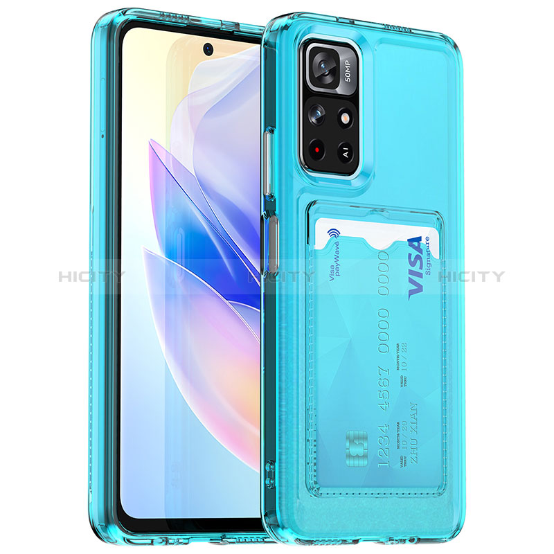 Coque Ultra Fine Silicone Souple 360 Degres Housse Etui J02S pour Xiaomi Redmi Note 11 5G Bleu Ciel Plus