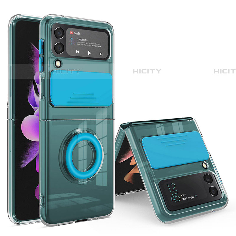 Coque Ultra Fine Silicone Souple 360 Degres Housse Etui MJ1 pour Samsung Galaxy Z Flip4 5G Bleu Plus