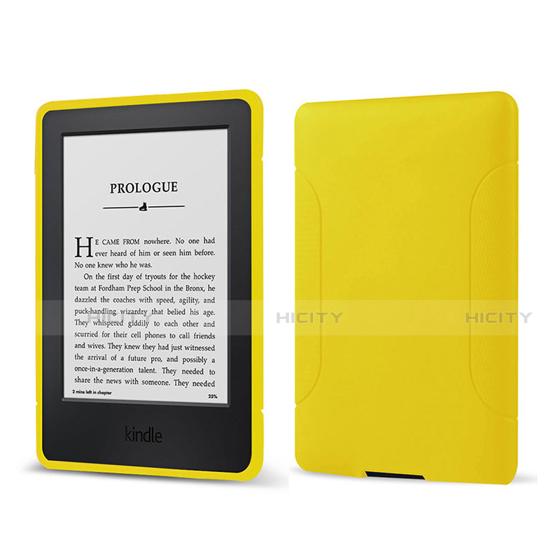 Coque Ultra Fine Silicone Souple 360 Degres Housse Etui pour Amazon Kindle 6 inch Jaune Plus