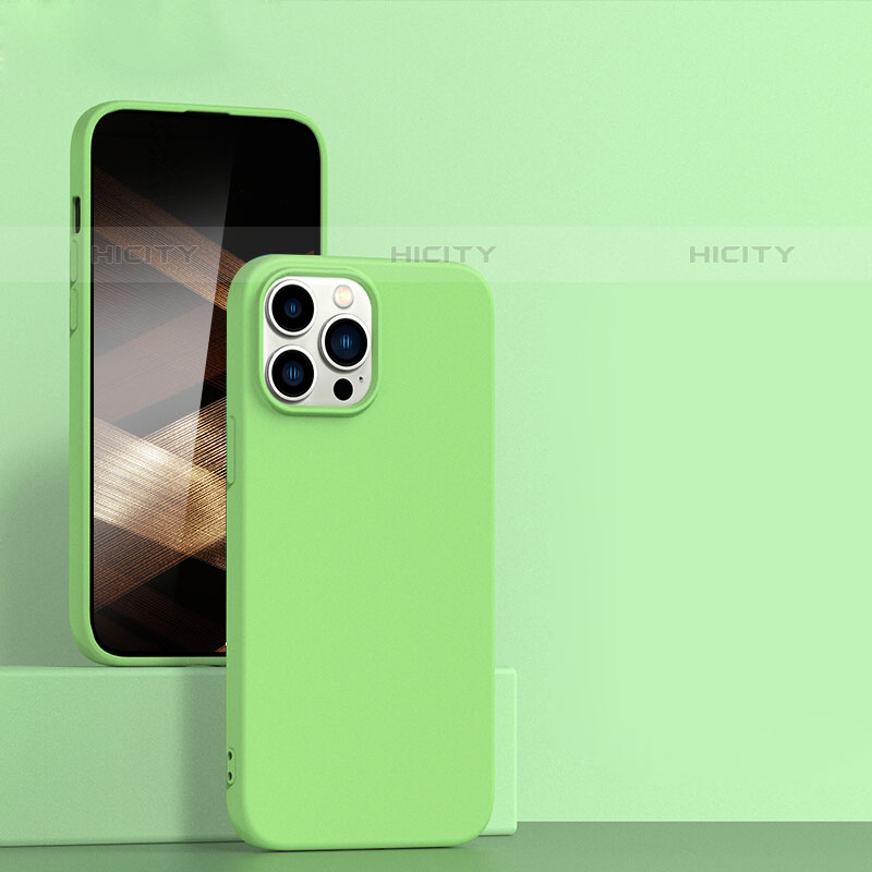 Coque Ultra Fine Silicone Souple 360 Degres Housse Etui pour Apple iPhone 15 Pro Pastel Vert Plus