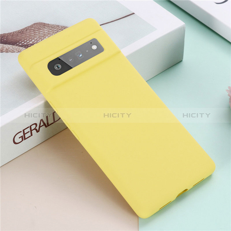 Coque Ultra Fine Silicone Souple 360 Degres Housse Etui pour Google Pixel 6 Pro 5G Jaune Plus