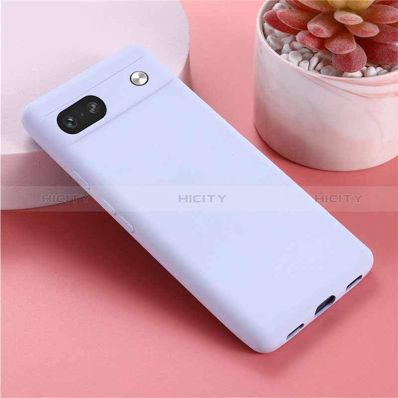 Coque Ultra Fine Silicone Souple 360 Degres Housse Etui pour Google Pixel 7a 5G Violet Clair Plus