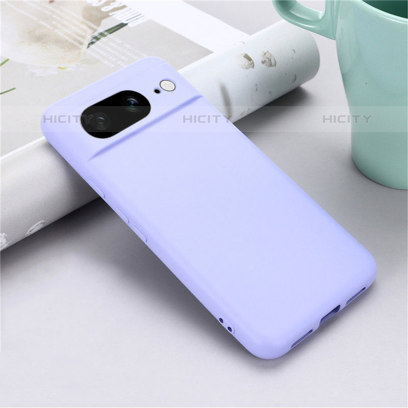 Coque Ultra Fine Silicone Souple 360 Degres Housse Etui pour Google Pixel 8 5G Violet Clair Plus