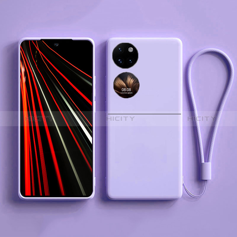 Coque Ultra Fine Silicone Souple 360 Degres Housse Etui pour Huawei P50 Pocket Violet Clair Plus