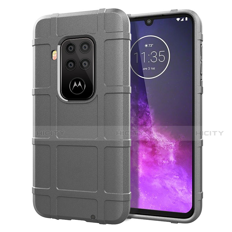 Coque Ultra Fine Silicone Souple 360 Degres Housse Etui pour Motorola Moto One Zoom Gris Plus