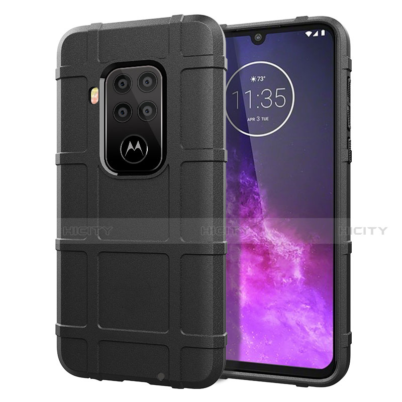 Coque Ultra Fine Silicone Souple 360 Degres Housse Etui pour Motorola Moto One Zoom Noir Plus