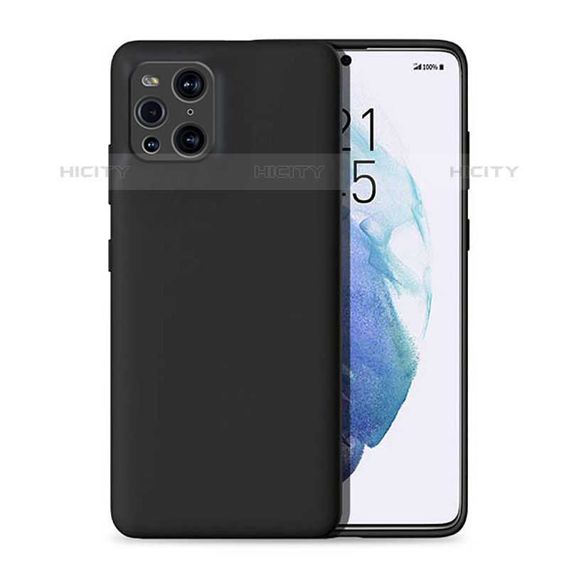 Coque Ultra Fine Silicone Souple 360 Degres Housse Etui pour Oppo Find X3 Pro 5G Noir Plus