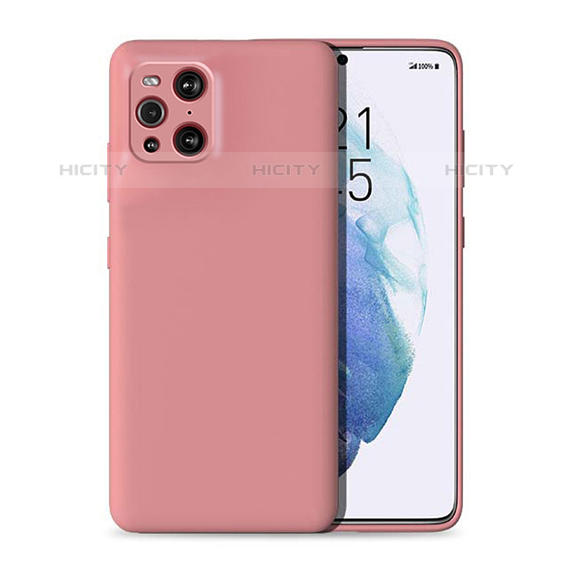 Coque Ultra Fine Silicone Souple 360 Degres Housse Etui pour Oppo Find X3 Pro 5G Rose Plus