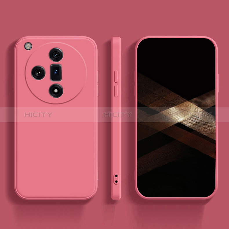 Coque Ultra Fine Silicone Souple 360 Degres Housse Etui pour Oppo Find X7 Ultra 5G Rose Rouge Plus