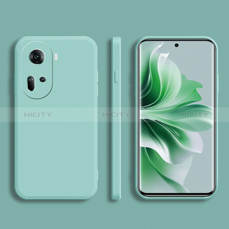 Coque Ultra Fine Silicone Souple 360 Degres Housse Etui pour Oppo Reno11 5G Cyan Plus