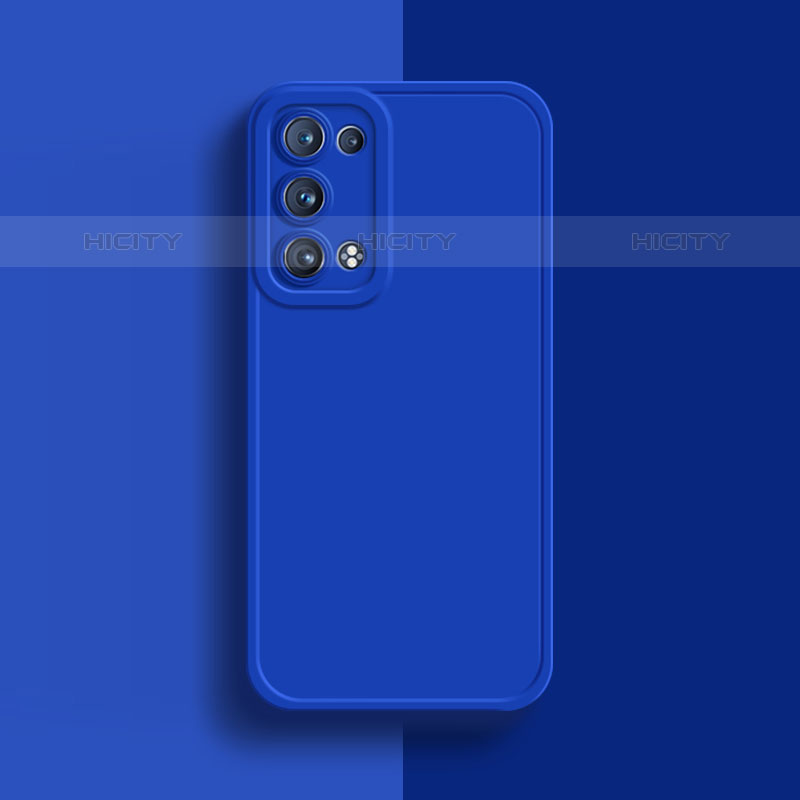 Coque Ultra Fine Silicone Souple 360 Degres Housse Etui pour Oppo Reno6 Pro 5G Bleu Plus