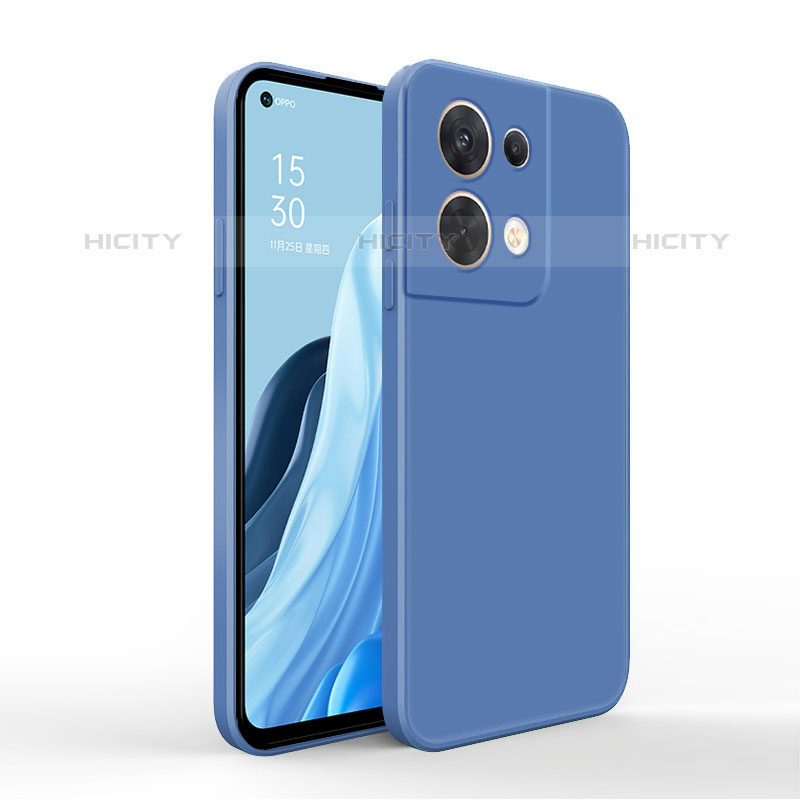 Coque Ultra Fine Silicone Souple 360 Degres Housse Etui pour Oppo Reno8 Pro 5G Bleu Plus