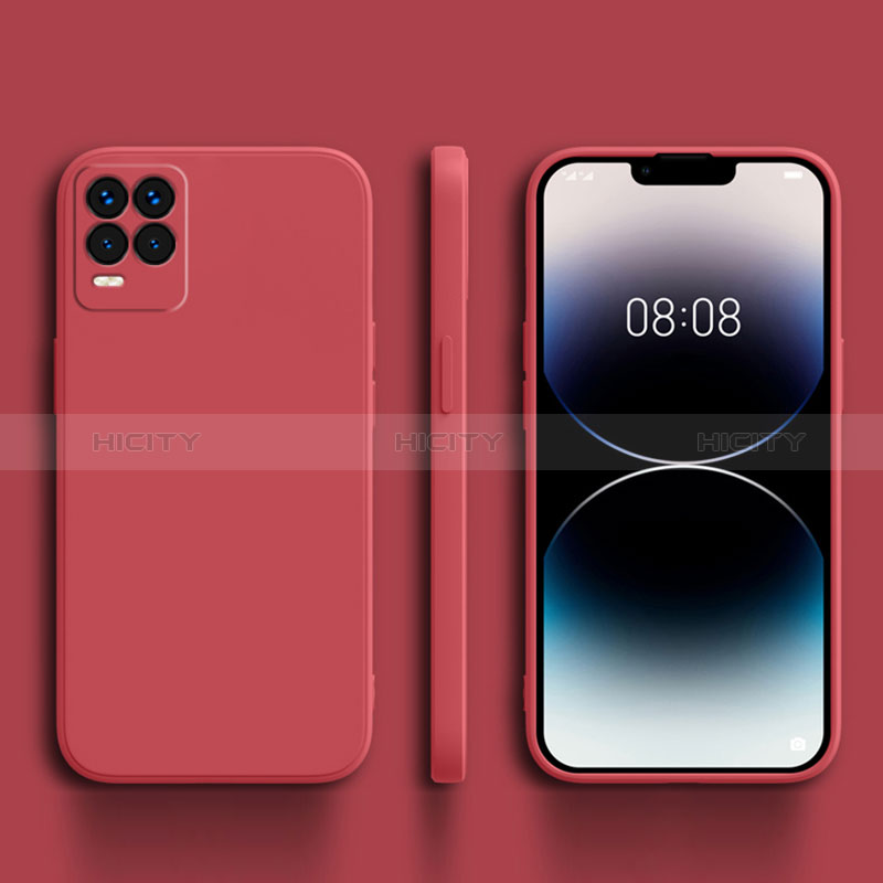 Coque Ultra Fine Silicone Souple 360 Degres Housse Etui pour Realme 8 Pro Rouge Plus