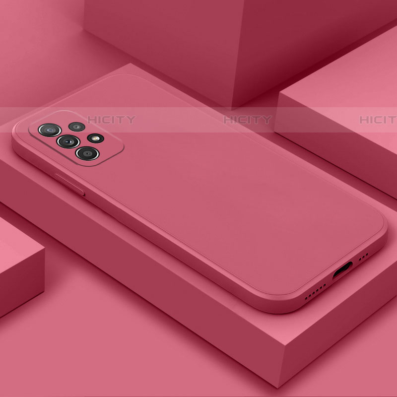 Coque Ultra Fine Silicone Souple 360 Degres Housse Etui pour Samsung Galaxy A52 4G Rose Rouge Plus