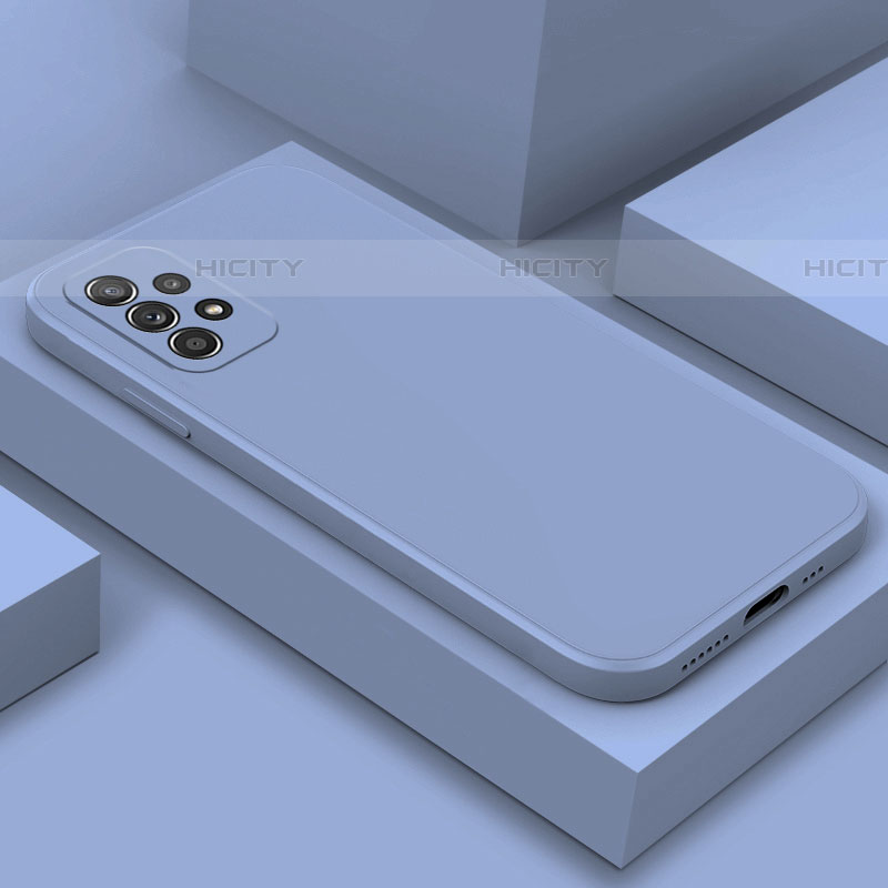 Coque Ultra Fine Silicone Souple 360 Degres Housse Etui pour Samsung Galaxy A52 5G Gris Lavende Plus