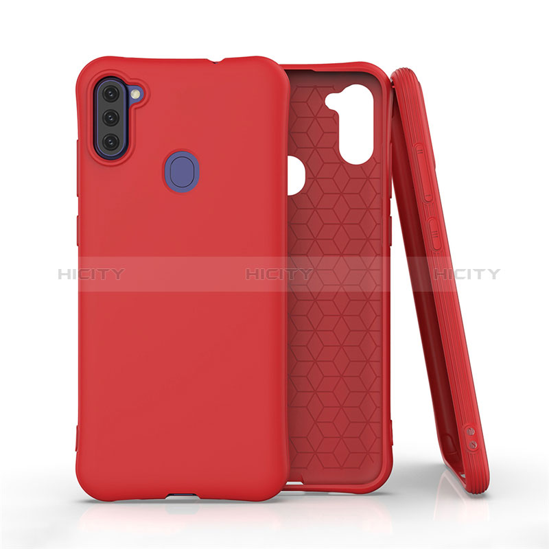 Coque Ultra Fine Silicone Souple 360 Degres Housse Etui pour Samsung Galaxy M11 Rouge Plus