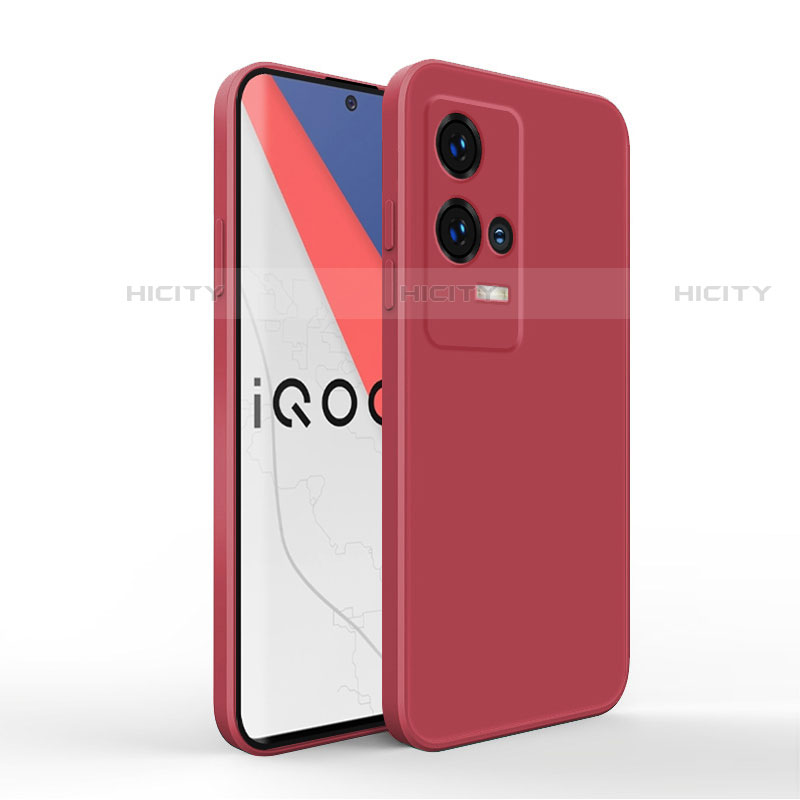 Coque Ultra Fine Silicone Souple 360 Degres Housse Etui pour Vivo iQOO 8 5G Rouge Plus