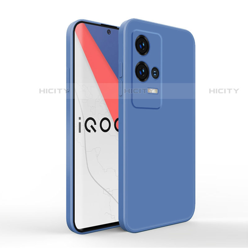 Coque Ultra Fine Silicone Souple 360 Degres Housse Etui pour Vivo iQOO 8 Pro 5G Bleu Plus