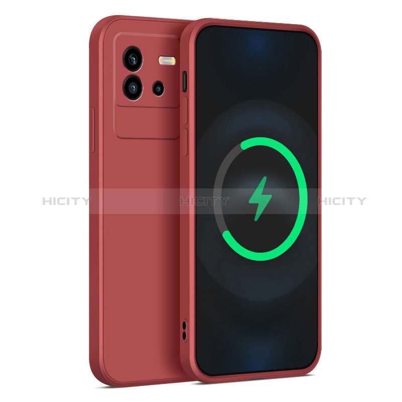 Coque Ultra Fine Silicone Souple 360 Degres Housse Etui pour Vivo iQOO Neo6 SE 5G Rouge Plus