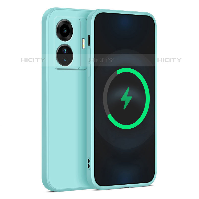 Coque Ultra Fine Silicone Souple 360 Degres Housse Etui pour Vivo iQOO Z6 Pro 5G Cyan Plus