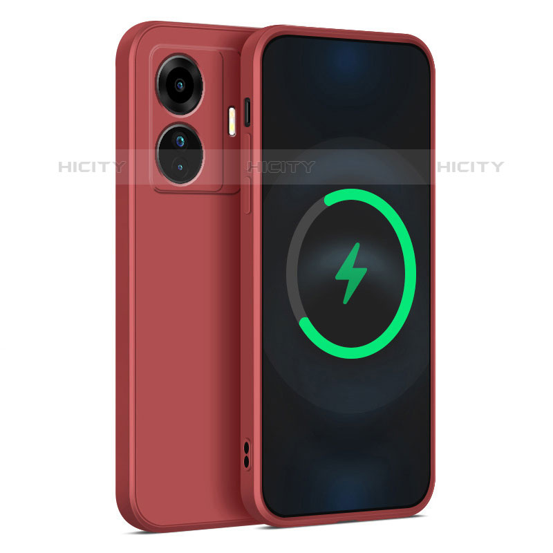 Coque Ultra Fine Silicone Souple 360 Degres Housse Etui pour Vivo iQOO Z6 Pro 5G Rouge Plus