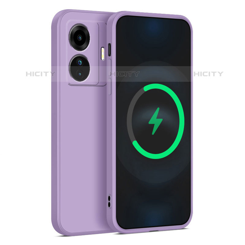 Coque Ultra Fine Silicone Souple 360 Degres Housse Etui pour Vivo iQOO Z6 Pro 5G Violet Clair Plus