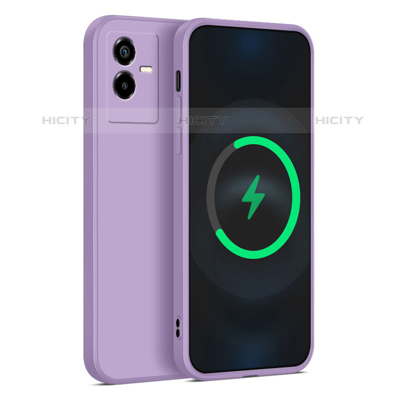 Coque Ultra Fine Silicone Souple 360 Degres Housse Etui pour Vivo iQOO Z6x Violet Clair Plus