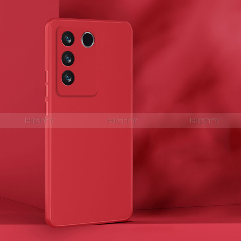 Coque Ultra Fine Silicone Souple 360 Degres Housse Etui pour Vivo V27 Pro 5G Rouge Plus