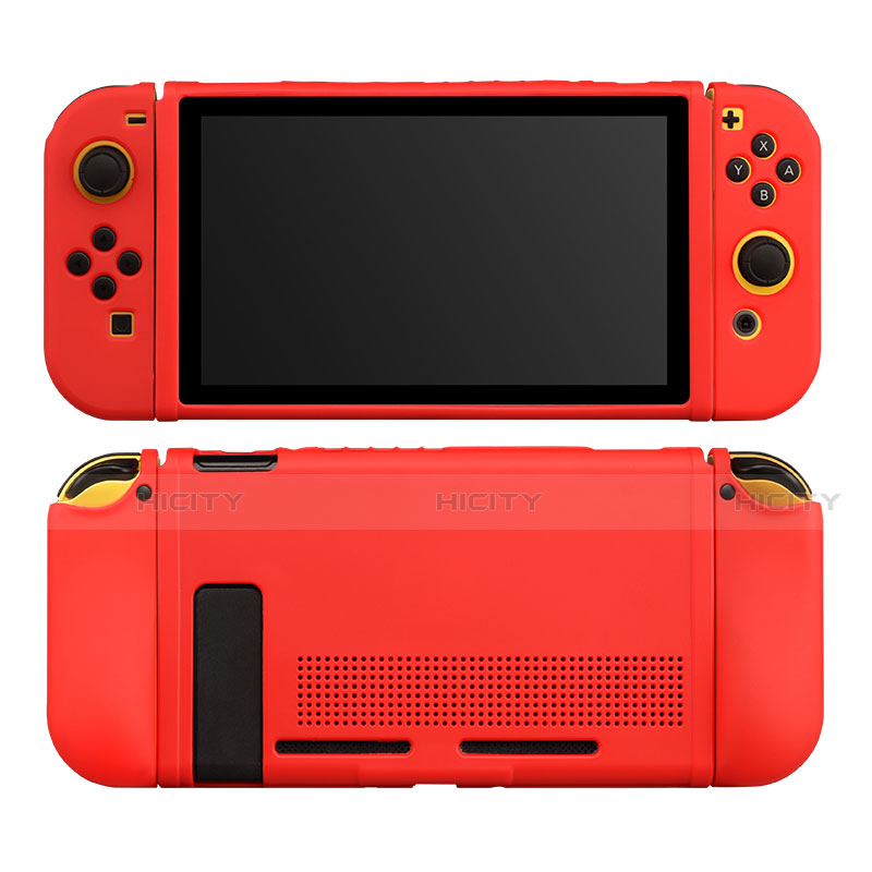 Coque Ultra Fine Silicone Souple 360 Degres Housse Etui S01 pour Nintendo Switch Rouge Plus