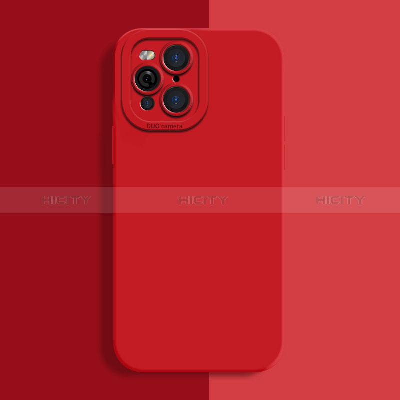 Coque Ultra Fine Silicone Souple 360 Degres Housse Etui S01 pour Oppo Find X3 5G Rouge Plus