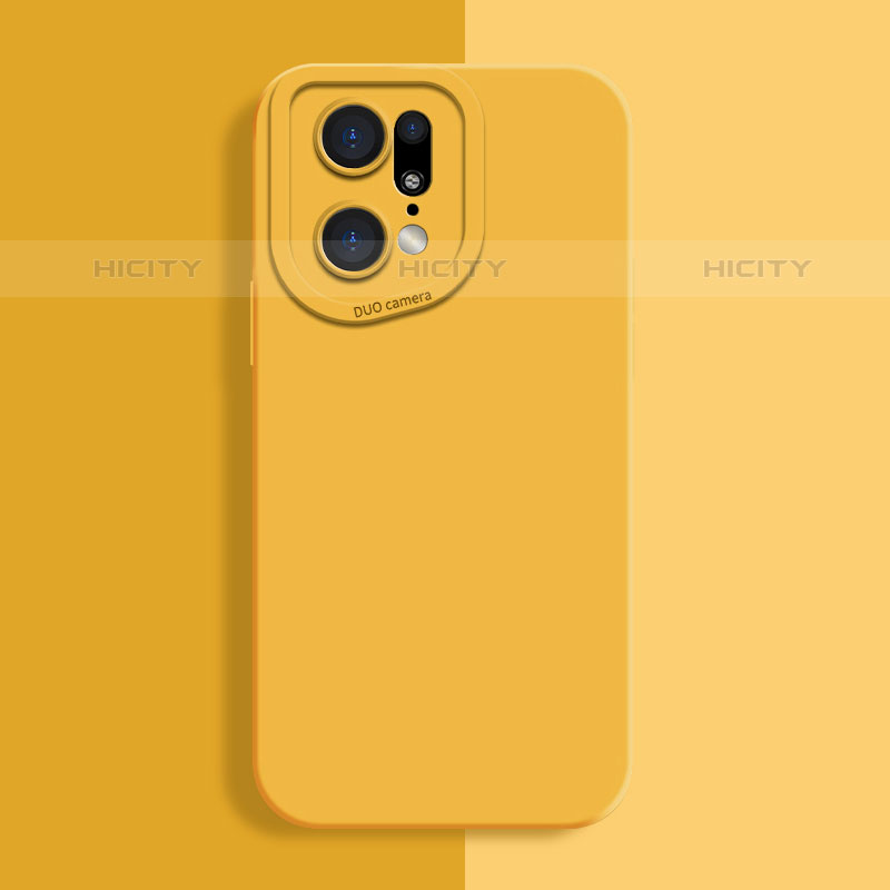 Coque Ultra Fine Silicone Souple 360 Degres Housse Etui S01 pour Oppo Find X5 Pro 5G Jaune Plus