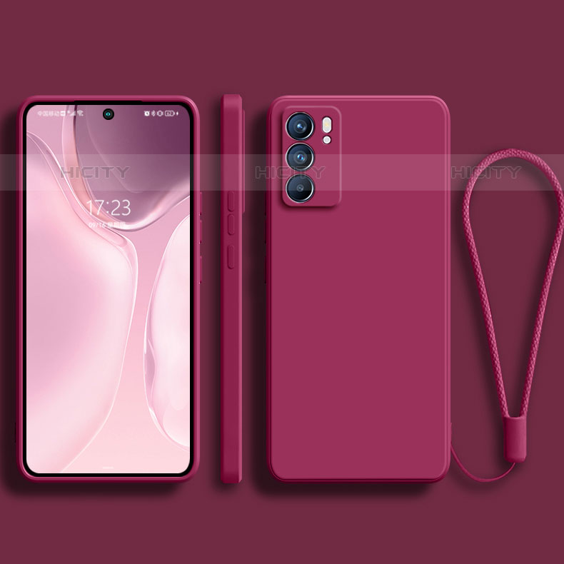 Coque Ultra Fine Silicone Souple 360 Degres Housse Etui S01 pour Oppo Reno6 5G Rose Rouge Plus