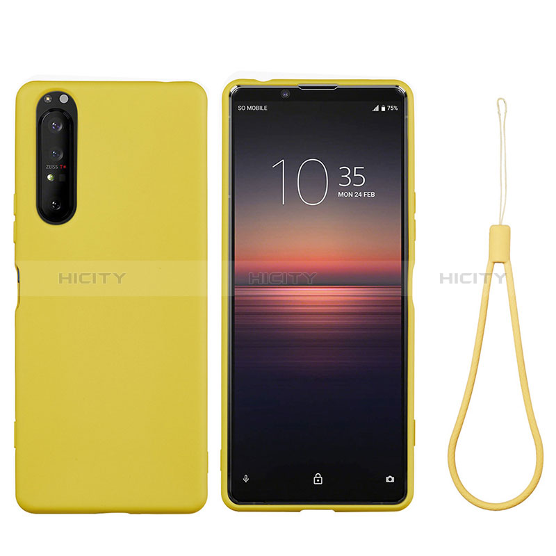 Coque Ultra Fine Silicone Souple 360 Degres Housse Etui S01 pour Sony Xperia 1 II Jaune Plus