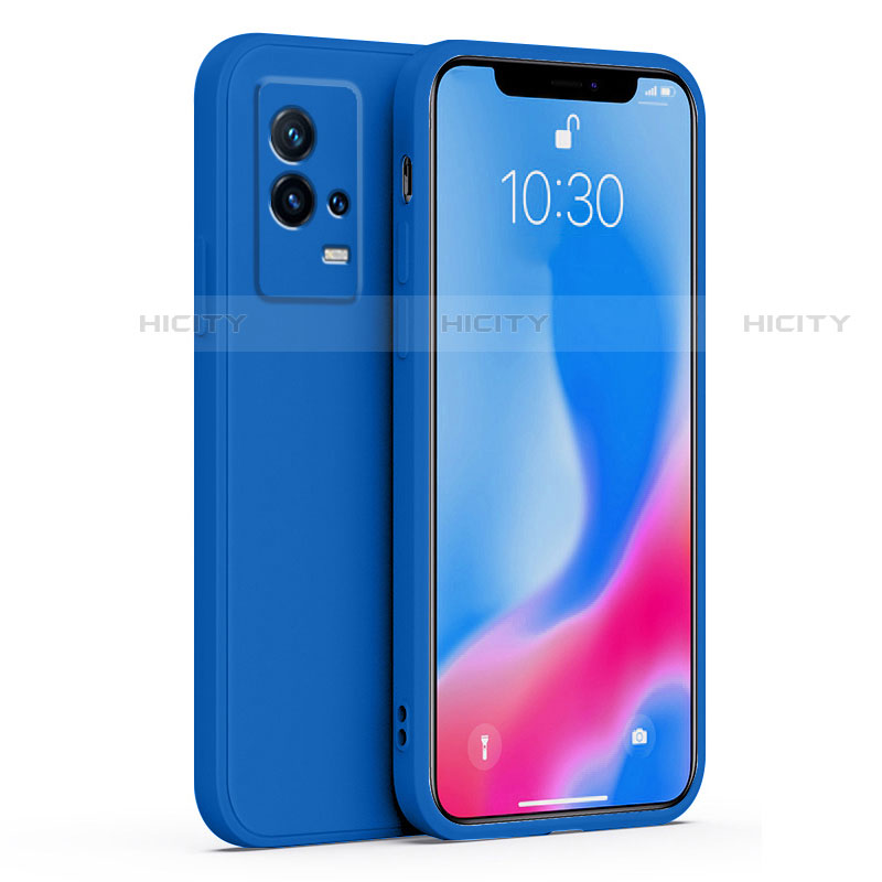 Coque Ultra Fine Silicone Souple 360 Degres Housse Etui S01 pour Vivo iQOO 8 Pro 5G Bleu Plus