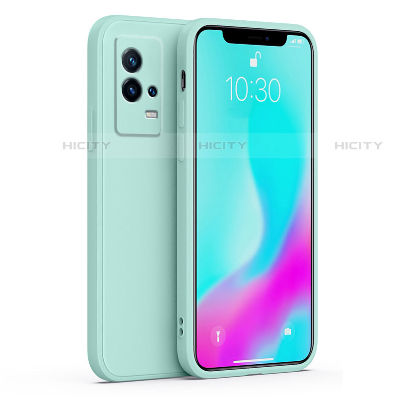 Coque Ultra Fine Silicone Souple 360 Degres Housse Etui S01 pour Vivo iQOO 8 Pro 5G Bleu Clair Plus