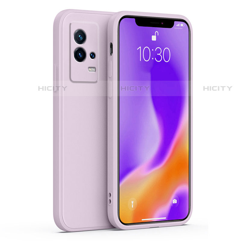 Coque Ultra Fine Silicone Souple 360 Degres Housse Etui S01 pour Vivo iQOO 8 Pro 5G Violet Clair Plus