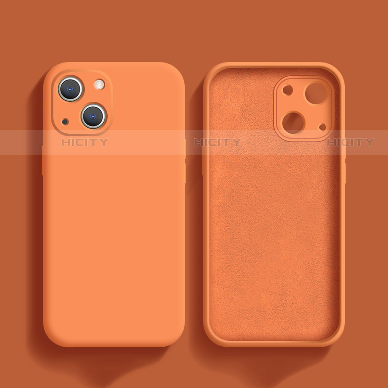 Coque Ultra Fine Silicone Souple 360 Degres Housse Etui S02 pour Apple iPhone 14 Orange Plus