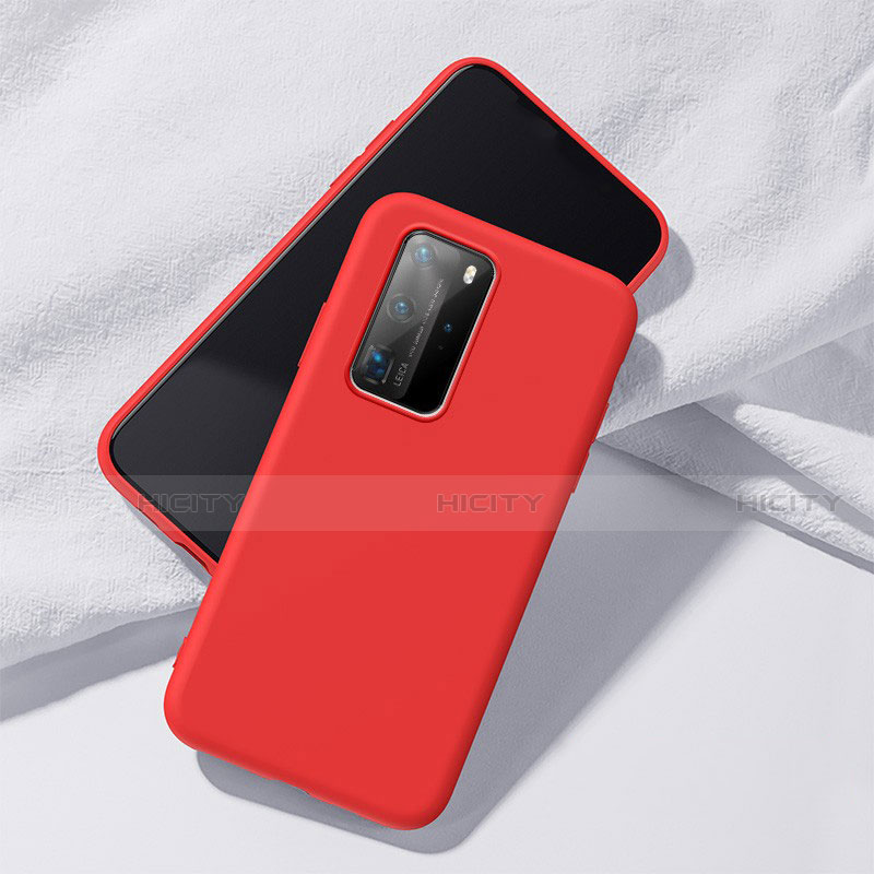 Coque Ultra Fine Silicone Souple 360 Degres Housse Etui S02 pour Huawei P40 Pro Rouge Plus