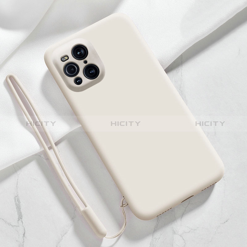 Coque Ultra Fine Silicone Souple 360 Degres Housse Etui S02 pour Oppo Find X3 5G Blanc Plus