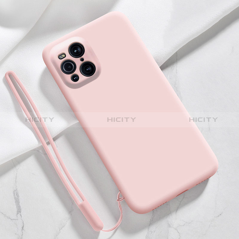 Coque Ultra Fine Silicone Souple 360 Degres Housse Etui S02 pour Oppo Find X3 5G Rose Plus