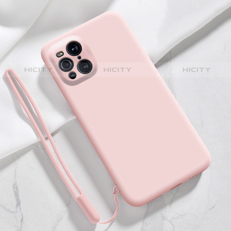 Coque Ultra Fine Silicone Souple 360 Degres Housse Etui S02 pour Oppo Find X3 Pro 5G Rose Plus