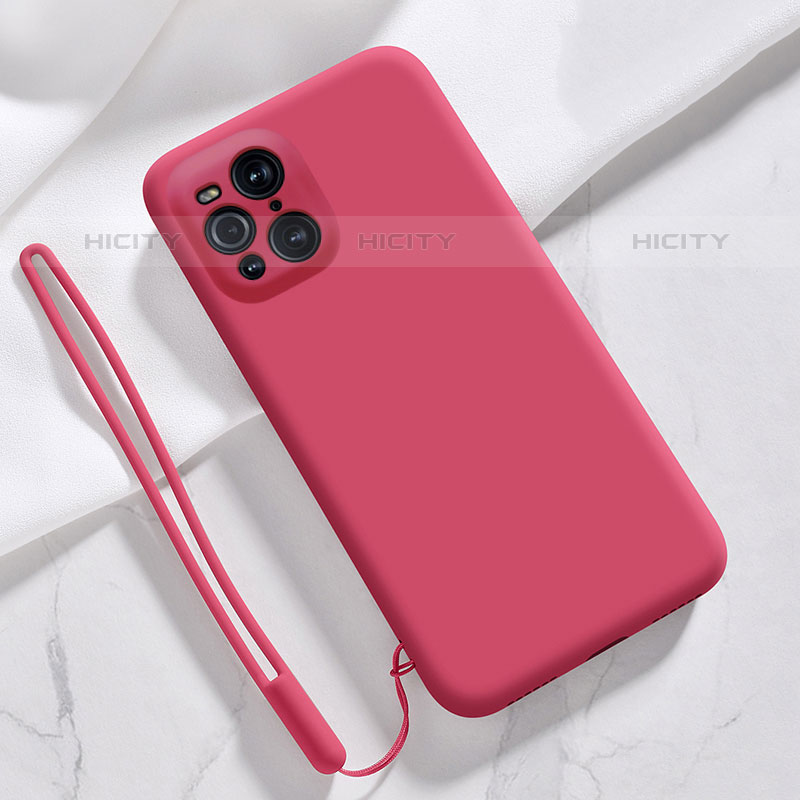 Coque Ultra Fine Silicone Souple 360 Degres Housse Etui S02 pour Oppo Find X3 Pro 5G Rouge Plus