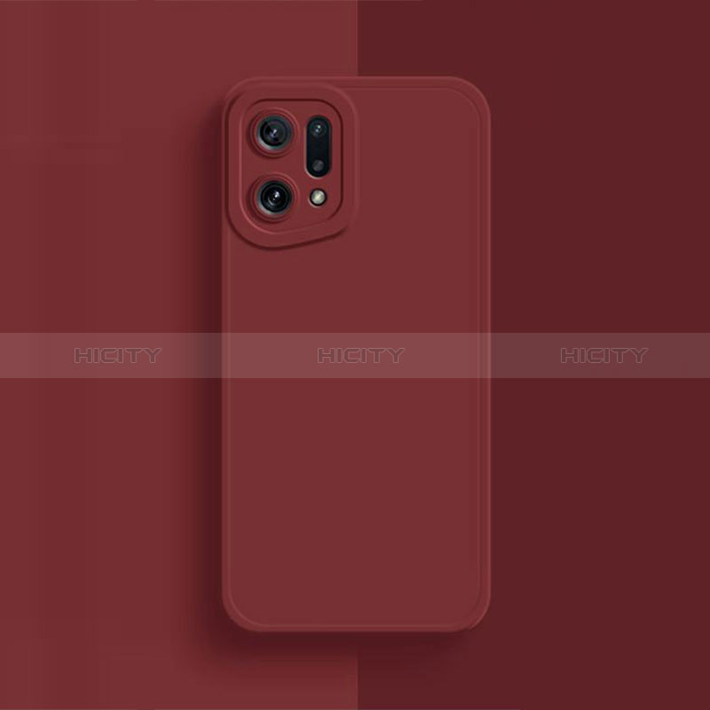 Coque Ultra Fine Silicone Souple 360 Degres Housse Etui S02 pour Oppo Find X5 5G Rouge Plus