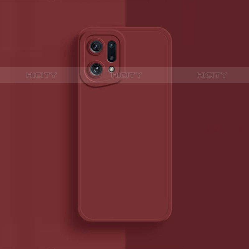 Coque Ultra Fine Silicone Souple 360 Degres Housse Etui S02 pour Oppo Find X5 Pro 5G Rouge Plus