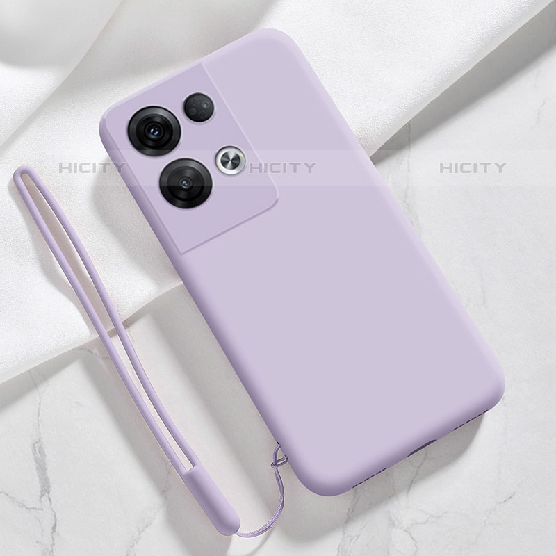 Coque Ultra Fine Silicone Souple 360 Degres Housse Etui S02 pour Oppo Reno8 5G Violet Clair Plus