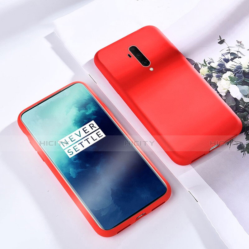 Coque Ultra Fine Silicone Souple 360 Degres Housse Etui S03 pour OnePlus 7T Pro 5G Rouge Plus