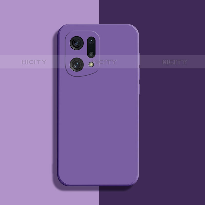 Coque Ultra Fine Silicone Souple 360 Degres Housse Etui S03 pour Oppo Find X5 Pro 5G Violet Plus