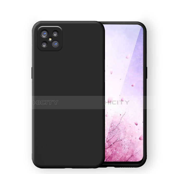 Coque Ultra Fine Silicone Souple 360 Degres Housse Etui S03 pour Oppo Reno4 Z 5G Noir Plus