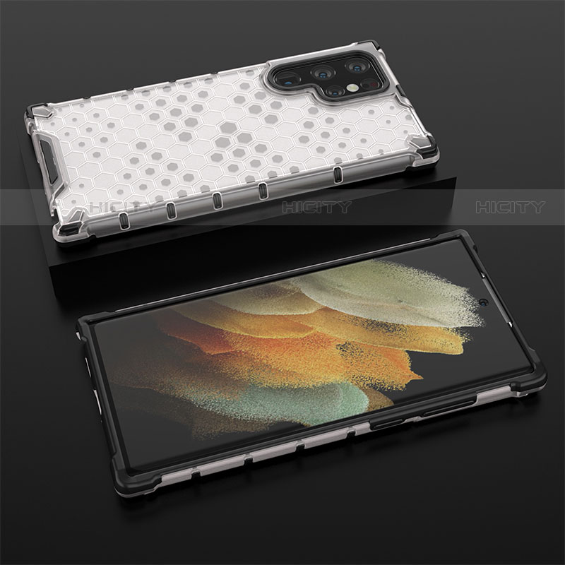 Coque Ultra Fine Silicone Souple 360 Degres Housse Etui S03 pour Samsung Galaxy S22 Ultra 5G Blanc Plus